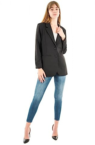 ICHI IHKATE SUS Oversize BL Damen Blazer Longblazer Jacke Long-Blazer mit Knöpfen Stretch und Reverskragen