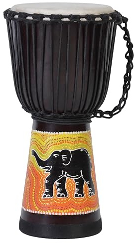 60cm Profi Djembe Trommel Bongo Drum Buschtrommel Percussion Motiv Elefant Afrika Art - (Sehr gute Trommel für den Anspruchsvollen Trommler)