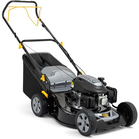 Alpina AL5 46 SA Benzin-Rasenmäher, 139 cc, 46 cm – Fangkorb 60 l, Heckantrieb, Zentrale Schnitthöhenverstellung – Rasenflächen bis 1.200 m²