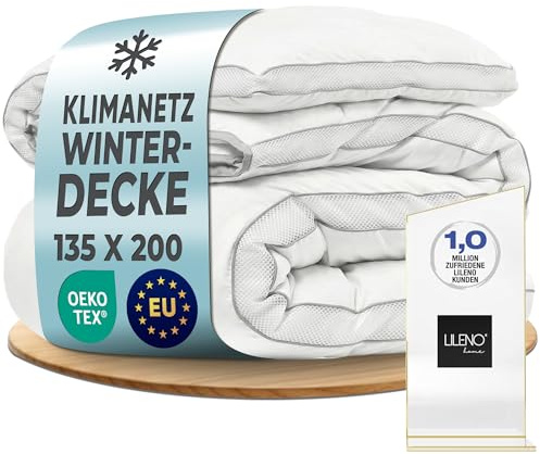 LILENO HOME Premium Winterdecke 135x200 cm [1er Set] mit CoolComfort Klimanetz - extra weiche Bettdecke 135x200 cm als Steppdecke - als warme Winter Decke - Kochfest bis 95°C
