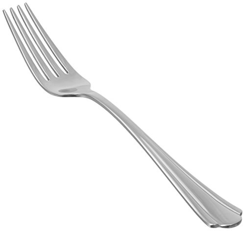 Amazon Basics Essgabeln aus Edelstahl mit Wellenschliff, 12er-Pack, Silber