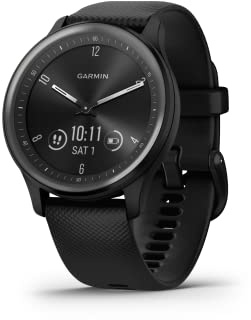 Garmin vívomove Sport – Hybrid-Smartwatch mit analogen Zeigern und Touchdisplay, Fitness-/Gesundheitsfunktionen, Schlafanalyse, GarminPay, Benachrichtigungen und bis zu 5 Tage Akkulaufzeit