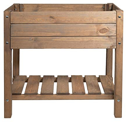 mgc24 Hochbeet Massiv S - Kiefernholz Braun rechteckig für Garten/Terrasse/Balkon - 79 x 40 x 78 cm