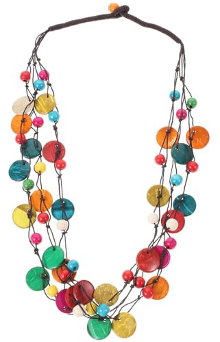 PRETYZOOM Boho Mehrschichtige Holz Perlenkette Kokosnuss Muschel Aussage Lätzchen Halskette Handgefertigten Schmuck Handwerk Meer Strand Party Liefert
