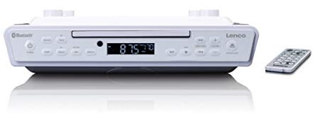 Lenco KCR-150 CD-Unterbau UKW Küchenradio - Bluetooth - Senderspeicher - 2 x 3 Watt RMS -Unterbau-Montage-Kit - AUX-In Eingang - Timer Funktion - Weiß, A003089