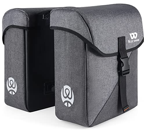 ICOCOPRO Fahrradtasche Doppeltasche, Dreidimensionale Fahrradtaschen für Gepäckträger, 35L Große Fahrradtaschen, Fahrrad Tasche mit wasserdicht Regenschutz, Gepäckträgertaschen für ebike MTB Rennrad
