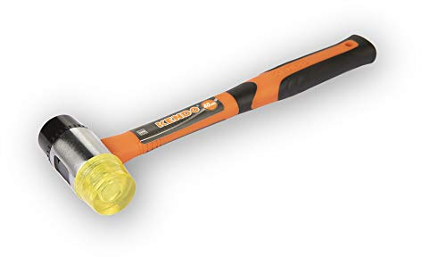 KENDO Schonhammer rückschlagfrei Ø 40 mm – Kunststoffhammer Fiberglasschaft