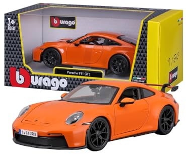 Bburago - Porsche 911 GT3 - Realistisches Modellauto im Maßstab 1:24 (zufällige Auswahl aus den verfügbaren Farben), offizielle Porsche-Lizenz, empfohlenes Alter 3+ Jahre