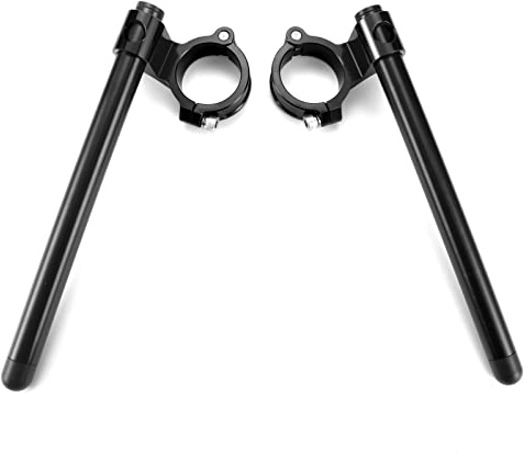 Fullibars Ø 43mm stummellenker für moto gabel Ø 43mm cafe racer stummellenker Erhöht 2.5cm mit neigung 10 °mit Lenkrohre 22.2mm aus Aluminium