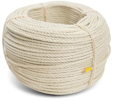 Generisch Seil-Shop Sisalseil 6/8/10mm - versch. Längen, 100% Naturprodukt - ohne Zusatzstoffe SPITZENQUALITÄT Sisal Schnur für Kratzbaum (10mm - 50m)