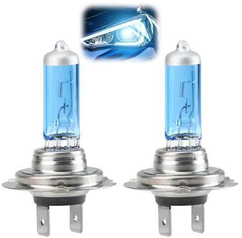 Amztour H7 Xenon Halogen Lampen 4000K Scheinwerferlampen H7 Birne Auto Nachtlichter 12V 55W 2 Stück Superhelles Weißes Licht Lange Lebensdauer Geeignet für die Meisten Autos