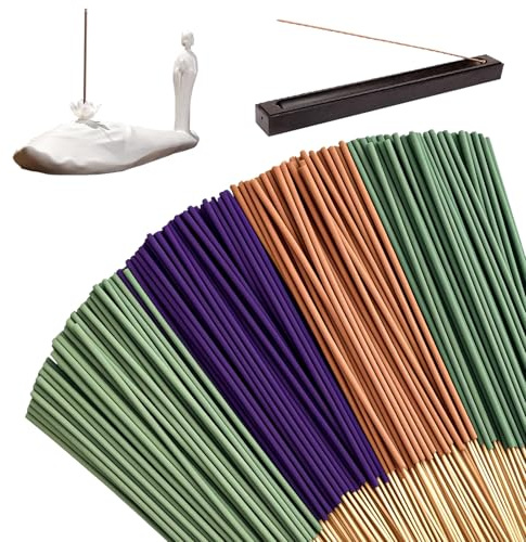 Premium Räucherstäbchen 100% Natürlich ohne Chemie, 200 Incense Sticks (4x50) mit Lavendel, Sandelholz, Weihrauch und Salbei für Meditation, Raumreinigung, Entspannung