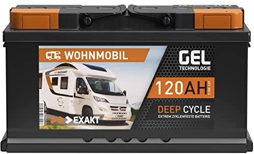 EXAKT GEL Batterie 12V 120Ah Wohnmobil Batterie Solarbatterie Boot 100Ah 110Ah