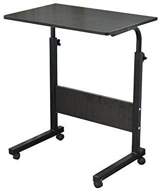 sogesfurniture Laptoptisch Laptopständer höhenverstellbar, mobiler Beistelltisch Pflegetisch für Bett und Sofa, 80x 40x71-90cm, Schwarz 05#1-80BK-BH