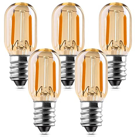 Genixgreen E14 LED Glühbirne Warmweiss 1W T22 Vintage Röhren Nachtlicht