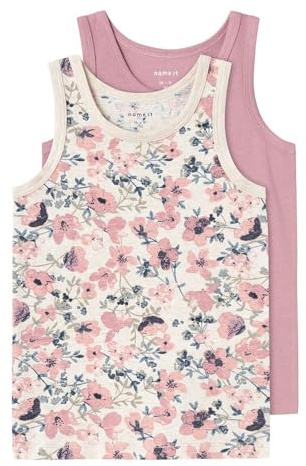 NAME IT Mädchen Nmftank Top 2p Nostalgia Flower Noos, Nostalgia Rose, 110