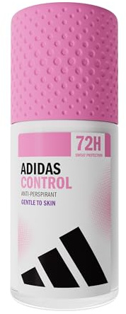 adidas Control Anti-Transpirant Deo Roll-On für sie, 72 Stunden Trockenschutz und langanhaltende Frische, vegan, 50 ml