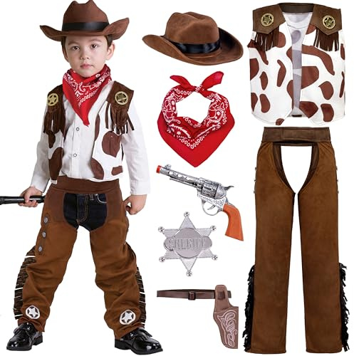 Spooktacular Creations Cowboy Costume Deluxe Set for Kids Halloween Party Dress Up,Role Play and Cosplay