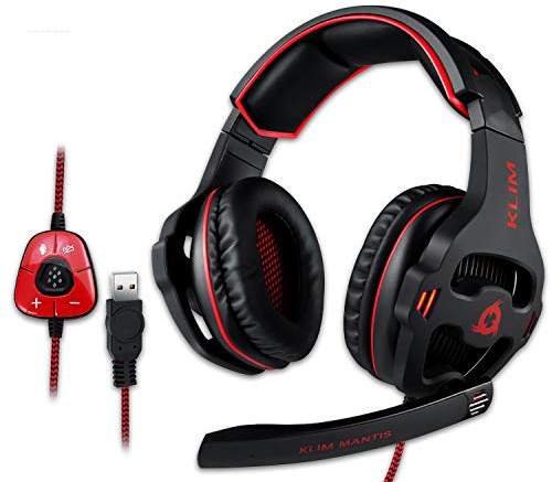 KLIM Mantis Gaming Headset - NEU - USB - Headset mit Mikrofon für PC, PS4, PS5, Nintendo Switch, Mac + 7.1 Surround Sound Noise Cancelling Gaming Kopfhörer - PS5 Headset