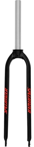 splumzer 1-1/8 26/27,5/29 MTB-Gabel mit starrer Scheibenbremse aus Aluminiumlegierung, 28,6 mm gewindelose gerade Rohr-superleichte Mountainbike-Vorderradgabel