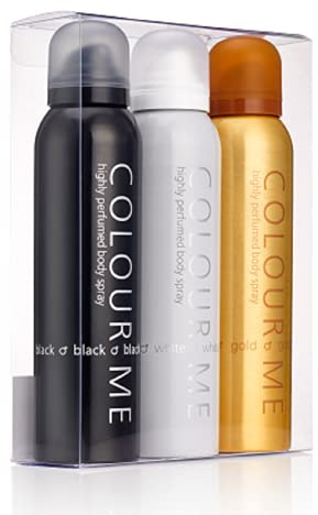 Colour Me Milton-Lloyd Körperspray, Schwarz/Weiß/Gold, 150 ml, 3 Stück