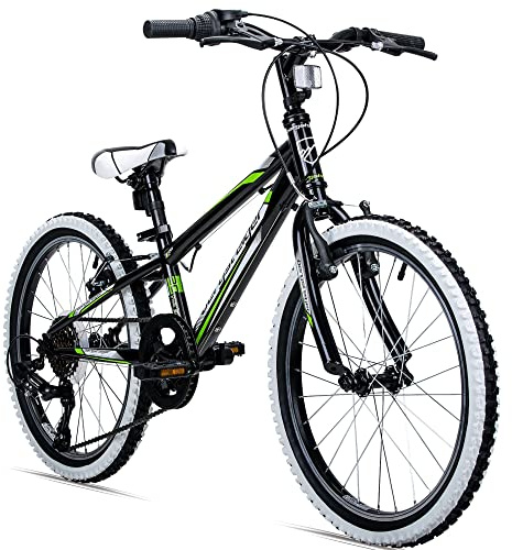Bergsteiger Kansas 20/24 Zoll Kinderfahrrad Mountainbike Jungen & Mädchen | Mit V-Bremsen, Ständer, Klingel und Reflektoren, ideal für Kinder von 110–130 cm auf Schulweg und Freizeit.