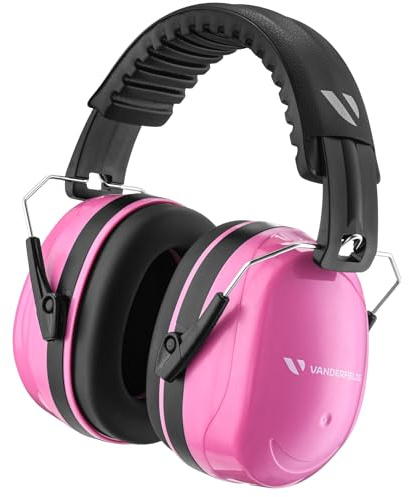 Vanderfields Premium Gehörschutz-Kapselgehörschutz - Breitspektrum-Schallreduzierung 35 dB bei 2 K Hz Lärm Kopfhörer - Erwachsene + Jugendliche - Doppelrosa