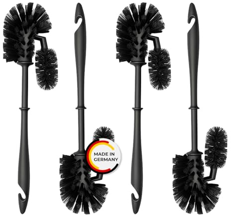 Rival 4er Set WC-Randreinigerbürste Smart Line mit PP-Borsten – Toilettenbürste mit ergonomischem Griff – Klobürste für schnelle & gründliche Reinigung – WC Bürsten Set mit Randreiniger