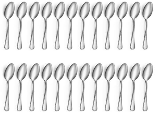 Teelöffel 24 Stück, Gifcomda Edelstah Kleine Löffel Set, Exquisit Spiegelpoliert Teelöffel/Kaffeelöffel/Espressolöffel/Dessertlöffel für Zuhause Restaurant Partei, Spülmaschinenfest（14cm）