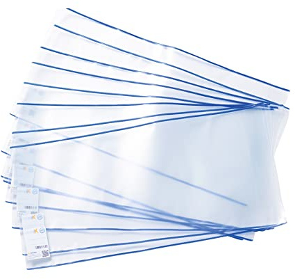 HERMA 20233 Buchumschläge 26,5 x 54 cm HERMÄX Classic, 10 Stück, Buchhüllen mit Beschriftungsetikett & Kantenschutz aus abwischbarer Polypropylen-Folie, Buchschoner Set für Schulbücher, transparent