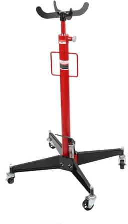 Getriebeheber Hydraulisch Motorbrücke Hebebühne Kfz Auto Getriebe Wagenheber 500kg Motorheber, Motorkran Mobile Werkstattkran Hand Lifting Transmission Jack Tool mit 4 Lenkrollen, 113-186 cm Hubhöhe
