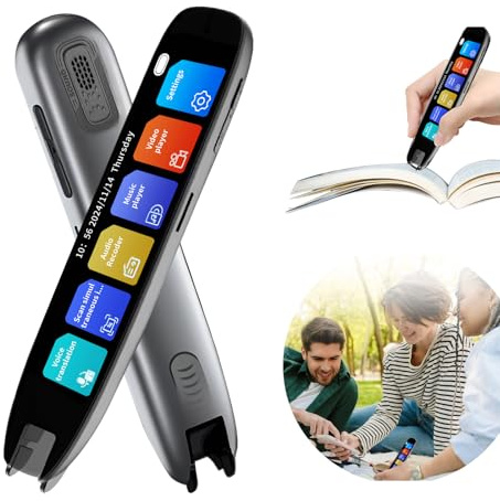 YWNYT Scan Übersetzer Stift, 3,7 Zoll Touchscreen Intelligenter Lesestift für 142 Sprachen, Sprachübersetzer-Gerät, Echtzeit-Scan-Lesestift für Legasthenie, Studenten, Reisende