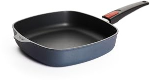 Woll Diamond Lite Viereckpfanne - Induktiv -, 26x26 cm, 6 cm hoch, mit abnehmbarem Stiel - Geeignet für alle Herdarten, Aluminiumguss, Antihaft-Versiegelung, backofenfest, anthrazit