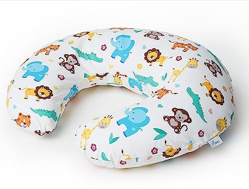 Niimo® Stillkissen Klein für Baby – Halbmond aus 100% Baumwolle, Oeko-TEX® Standard 100, Stillhörnchen Waschbar & Atmungsaktiv, Kleines Stillkissen (15,5 x 39 cm)