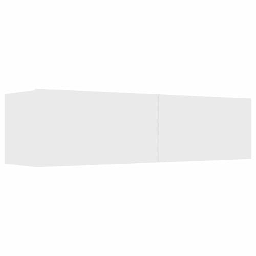 vidaXL TV Schrank mit 2 Klapptüren TV Möbel Hängeboard Lowboard Fernsehschrank Fernsehtisch Sideboard HiFi Weiß 120x30x30cm Holzwerkstoff