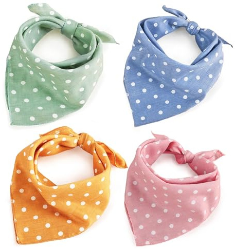 4 Stück Hundehalstuch, Stylisches Bandana,Halstuch Hund, Baumwoll-Bandana für Hunde Hundehalstücher für kleine mittelgroße und große Hunde