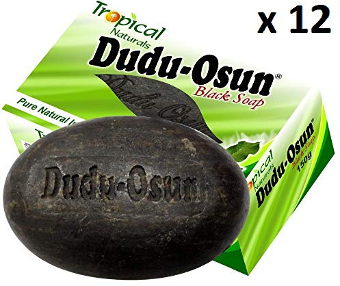 Dudu Osun Tropische reine natürliche afrikanische schwarze Seife, 12 Stück