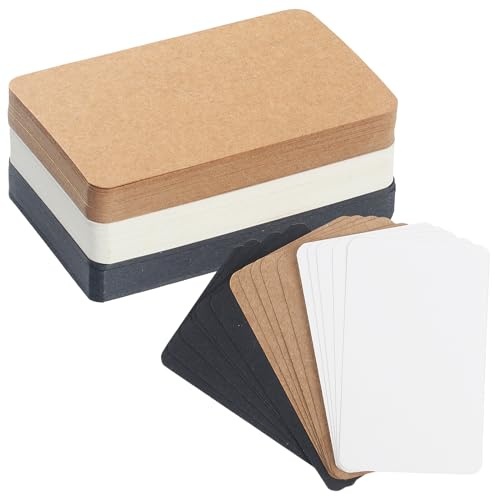 150 Stk Blanko Kraftpapier Karten, Karteikarten, Visitenkarten Papier, Memory Postkarten zum Selbstgestalten für Mitteilungs Gedächtnis, Schwarz/Weiß/Braun
