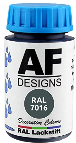 Alex Flittner Designs Lackstift RAL 7016 ANTHRAZITGRAU seidenmatt 50 ml | Hochwertiges Lackstift (wasserverdünnbar) - ideal geeignet für Hobby, Freizeit, Modellbau, Basteln und um Kunststoff - oder