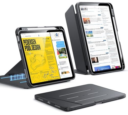 ESR für iPad A16 Hülle, iPad 11./10.(2025/2022) Hülle, Flip-Serie, Schwarz | Vertikale Standfunktion, Mehrere Betrachtungswinkel, Ultrastabile Hülle mit Stifthalter