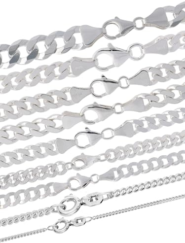 hoplo holzenplotz Panzerkette Halskette 925 Sterlingsilber Auswahl, Kettenlänge:45cm, Kettenbreite:1.5mm
