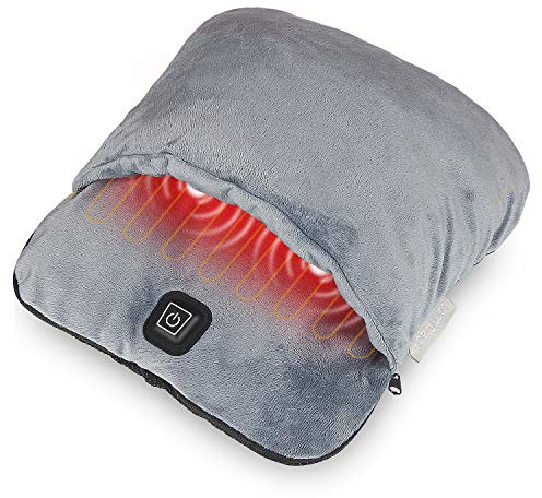 Fußwärmer,Elektrische Fußheizung mit Heiz-und Vibrationsmassage-Funktion | USB-Stromversorgung Ultraweiches Flanell-Fleece,45-minütige automatische Abschaltung,für Männer und Frauen,lindert Schmerzen