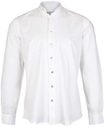 Almsach Herren Stehkragenhemd Slim-Fit weiß 'Emil', weiß, M
