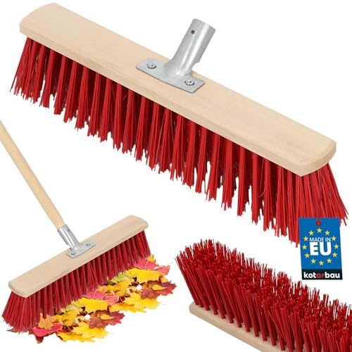 KOTARBAU® Straßenbesen - Industriebesen – 43 cm - Kehrbesen - Straßenkehrer – Holzbesen für Laub - mit Nylonborsten - Gartenbesen - Besen ohne Stiel