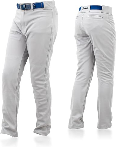 Franklin Sports Baseballhose für Jugendliche und Softball-Hose, kniehoch, entspannte Passform, Kinder-Baseballhose, Weiß, Schwarz und Grau