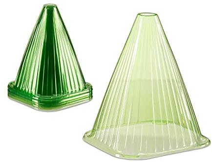 Relaxdays Pflanzenhut im 24er Set, Pflanzhilfe, Pflanzenschutz vor Frost, Schnecken & Vögeln, PVC, Pflanzglocke, grün 10026432