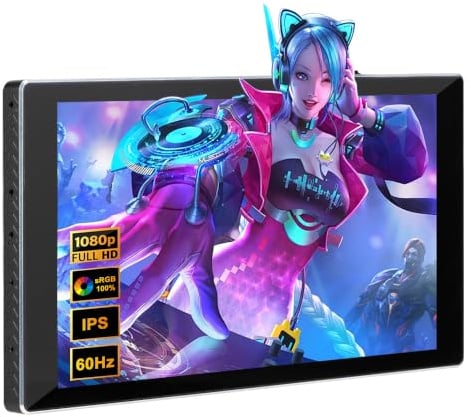 wisecoco 7 Zoll 1080P Tragbarer Monitor Touchscreen für PC PS5 Gaming | Mini Monitor IPS 1920 x 1080 60Hz, LCD-Display Zweiter Bildschirm Kleiner USB C HDMI