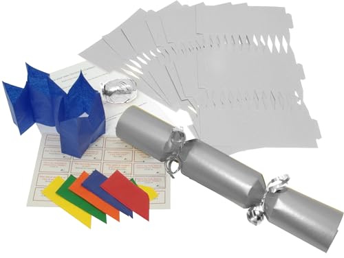 Brimtoy Knallbonbons zum Selbermachen, groß, 35 cm, silberfarben, 10 Stück