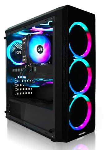 Greed® MK2 - Gaming PC - Intel Core i7 12700F & AMD Radeon RX 9060XT (8GB) | High End RGB Computer + 4K Raytracing Rechner mit 4,9 GHZ - 16 GB DDR4 RAM - 1TB SSD - WLAN + W11 Pro