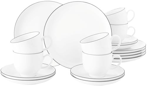 Seltmann Weiden 001.737147 Kaffeeservice 18-teilig Lido Black Line, 43.0 x 24.0 x 18.1 cm